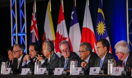 Perwakilan 12 negara yang terlibat dalam Trans Pacific Partnership (TPP) di Atlanta, negara bagian Georgia, Amerika Serikat.