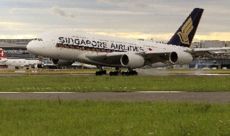 Pesawat A380 milik Singapore Airlines.