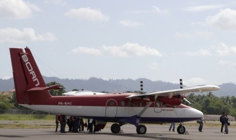 Sebuah pesawat di Bandara Nunukan, Kalimantan Utara.