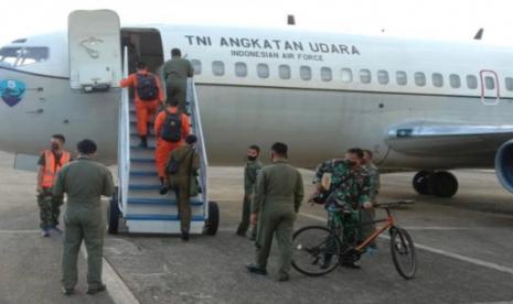 Pesawat pengintai Boeing B-737-200 yang digunakan TNI AU untuk latihan bersama dengan Boeing P-8A Poseidon RAAF.