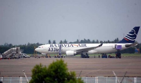 Pesawat maskapai Batavia Air di Bandara Soekarno Hatta, Tangerang, Banten.