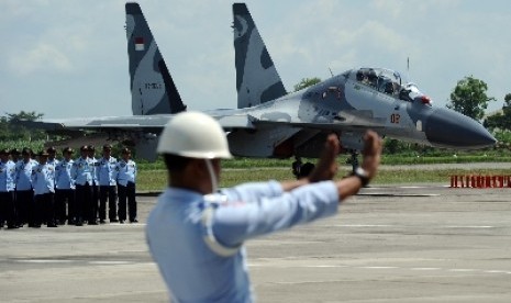 Pesawat Sukhoi 30-MKI milik TNI AU.