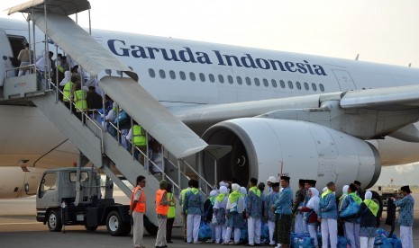 Pesawat yang membawa jamaah haji ke Tanah Suci.