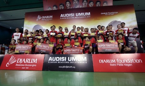 Pesefta audisi umum Kudus yang lolos fase final di GOR PB Djarum, Jatu, Kudus, Jawa Tengah, Kamis (7/9). 