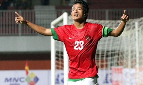 Pesepakbola Timnas U-23 Indonesia, Bayu Gatra . (Antara/Regina Safri).