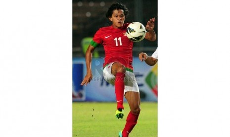 Pesepakbola timnas U-23 Indonesia, Rizky Ahmad Sanjaya Pellu . (Republika/Edwin Dwi Putranto).