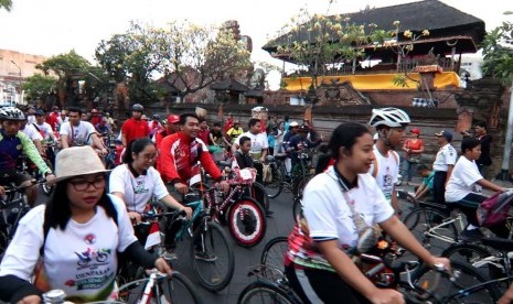 Peserta Gowes Nusantara 2019 etape Gajahmada Heritage, Denpasar, Bali.