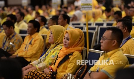 Peserta Munaslub Golkar menghadiri Musyawarah Nasional Luar Biasa (Munaslub) Golkar di Bali Nusa Dua Convention Center (BNDCC), Bali, Sabtu (14/5).