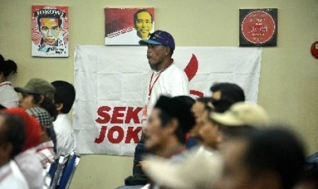 Peserta Rapat Koordinasi Sekretariat Nasional (Seknas) Jokowi mengikuti Rapat Koordinasi Seknas Jokowi di Jakarta, Ahad (25/5). 