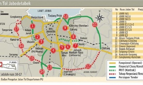 Peta Jalur Tol Jabodetabek 