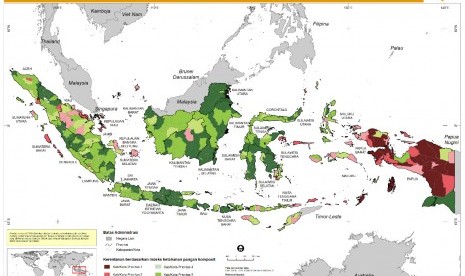 Peta kerawanan pangan Indonesia.