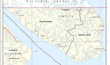 Map of Nunukan, in Indonesia-Malaysia border 