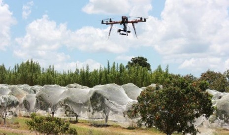 Petani leci Craig Van Rooyen sedang mengembangkan drone pengusir hama. 