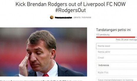 Petisi pecat Brendan Rodgers.