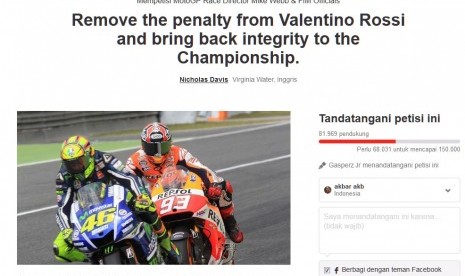 petisi valentino rossi di laman change.org