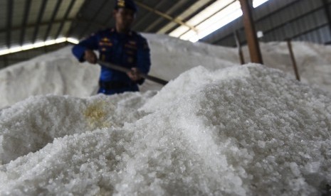 Salt warehouse of PT Garam (persero), Gresik, East Java. 