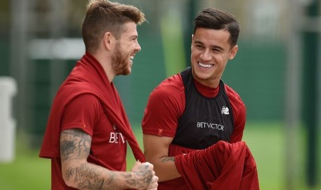 Philippe Coutinho kembali ke pusat latihan Liverpool di Melwood.