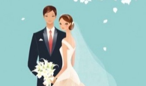 Picture of a wedding couple (illustration)