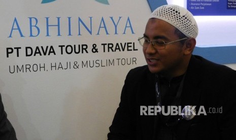 Pilgrimage and Marketing Advisor Abhinaya Tour and Travel, Ustaz Priyo S Nugroho di Garuda Indonesia Travel Fair (GATF) 2018, Jakarta Convention Center (JCC), Kamis (6/4). 