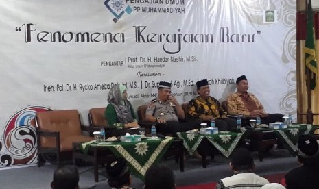 Pimpinan Pusat Muhammadiyah menggelar pengajian umum di gedung Pusat Dakwah Muhammadiyah, Jalan Menteng Raya, Jakarta Pusat, Jumat (14/2). 