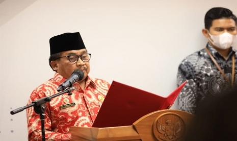 Plt. Sestama Badan Pembinaan Ideologi Pancasila (BPIP) Karjono Atmo Harsono saat melantik Jabatan Pimpinan Tinggi (JPT) Pratama, Administrator, Pengawas dan Pejabat Fungsional BPIP yang digelar secara offline maupun online pada Jumat (5/11).