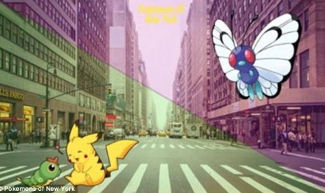 Pokemon di New York (ilustrasi)