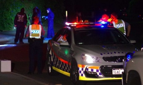 Polisi Australia di lokasi kejadian di Canning Vale, Perth.