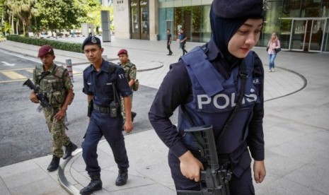 Polisi Malaysia sedang berpatroli 