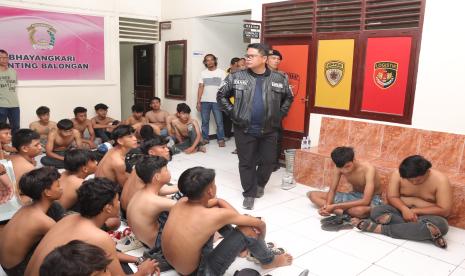 Polres Indramayu berhasil mengamankan puluhan remaja pelaku geng motor