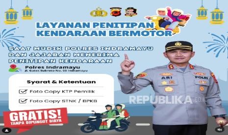 Polres Indramayu menyediakan layanan penitipan kendaraan gratis bagi pemudik. 