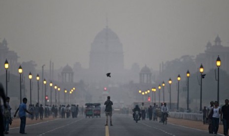 Polusi di New Delhi, India.