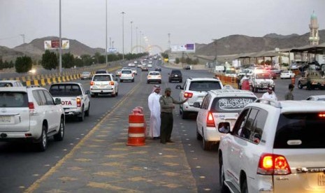 Pos pemeriksaan imigrasi Al-Shimaisi di perbatasan kota Jeddah dan Makkah.   