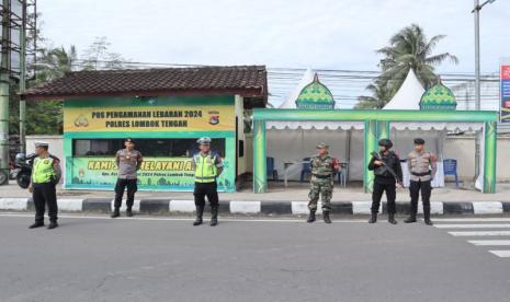 Pos pengamanan Lebaran 2024 yang disiapkan Polres Lombok Tengah, Provinsi NTB.