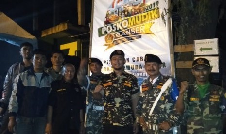 Posko mudik Banser Kabupaten Tasikmalaya. 