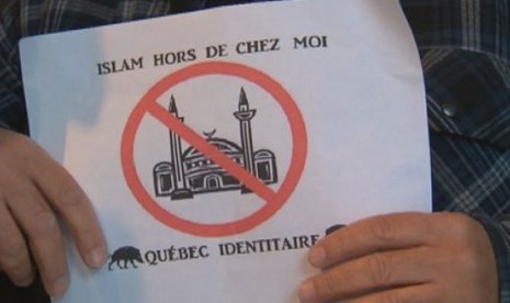 Poster Islamofobia di Quebec