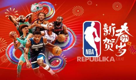 Poster perayaan Tahun Baru Imlek NBA 2025.