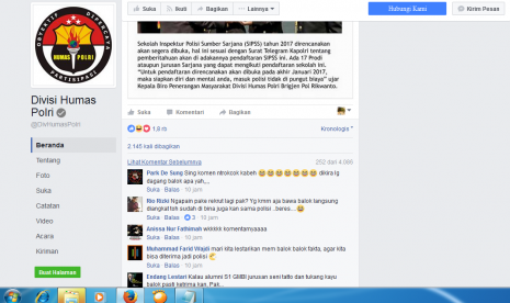 Netizen commented a post uploaded by National Police Public Relations.