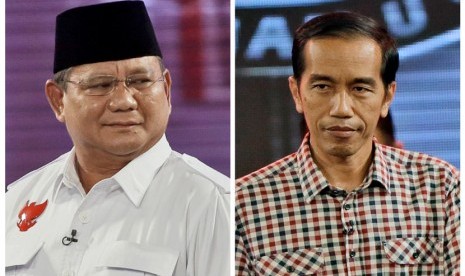 Prabowo Subianto (kiri) dan Joko Widodo (kanan).