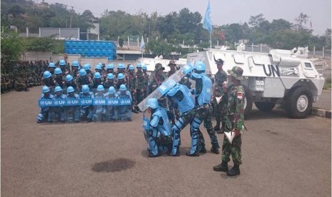 Pelatihan Pre Deployment Training Satuan Penugasan Yonif Mekanis XXIII-J untuk pasukan misi perdamaian di Lebanon.   (foto : dok. Penkostrad)