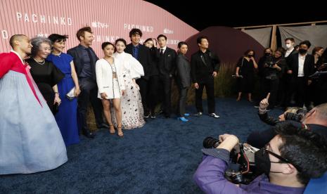 Premiere Pachinko di Academy Museum of Motion Pictures, Los Angeles, California, AS, 16 March 2022. Pachinko mulai streaming di Apple TV pada Jumat (25/3/2022). 