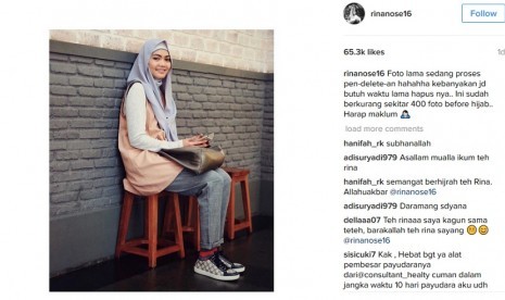 Presenter Rina Nose memutuskan untuk berhijab