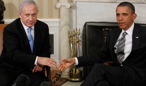 Presiden Amerika Serikat (AS) Barack Obama dan Perdana Menteri Israel Benjamin Netanyahu