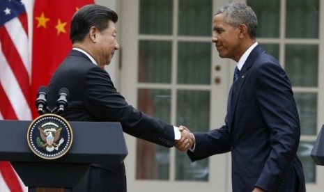 Presiden AS Barack Obama dan Presiden Cina Xi Jinping 