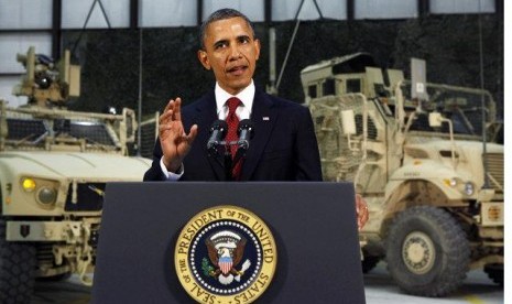 Presiden AS, Barack Obama di Pangkalan Militer Bagram, Afghanistan