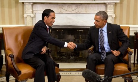 Presiden AS Barack Obama saat bertemu Presiden RI Joko Widodo