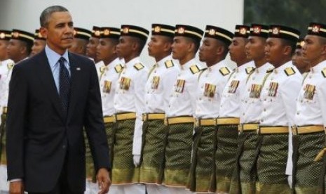 Presiden AS Barrack Obama dalam kunjungannya di Malaysia, Sabtu (26/4).