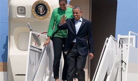 Presiden AS, Barrack Obama dan Ibu Negara AS, Michelle Obama. 