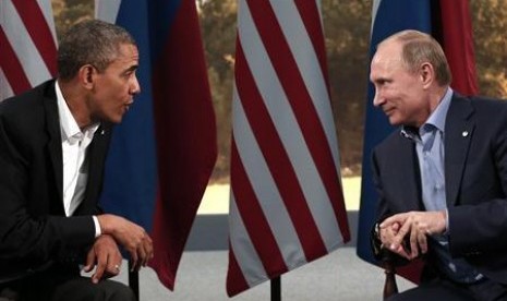 Presiden AS Barrack Obama dan Presiden Rusia Vladimir Putin.