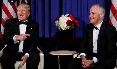 Presiden AS Donald Trump dan Perdana Menteri Australia Malcolm Turnbull.