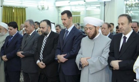 Presiden Assad saat shalat id